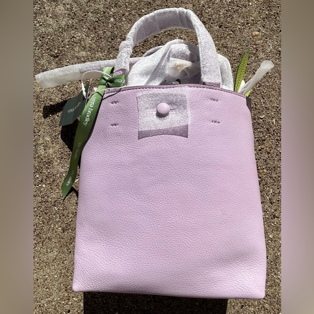 NWT Vera Bradley Light Purple Tote Bag with Tulip Bag Charm Christmas